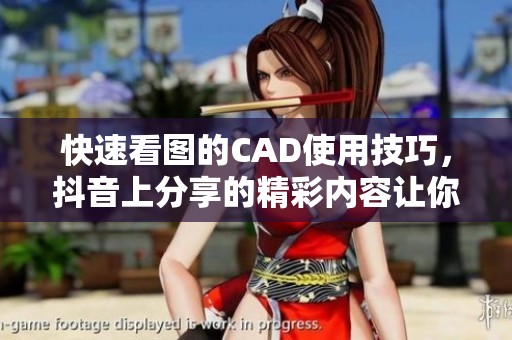 快速看图的CAD使用技巧，抖音上分享的精彩内容让你眼前一亮