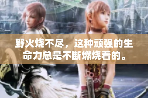 野火烧不尽，这种顽强的生命力总是不断燃烧着的。