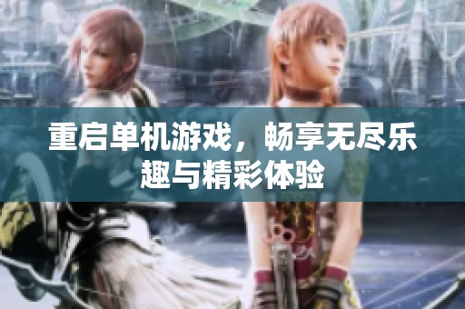 重启单机游戏，畅享无尽乐趣与精彩体验