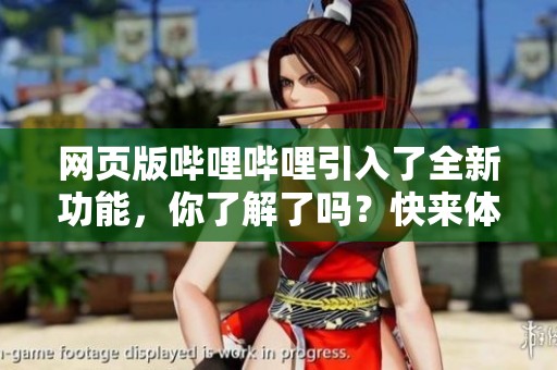 网页版哔哩哔哩引入了全新功能，你了解了吗？快来体验吧！