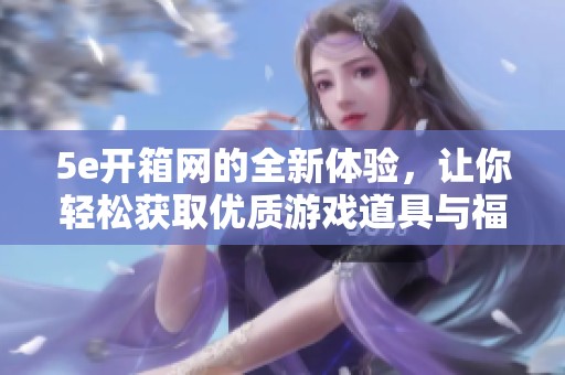 5e开箱网的全新体验，让你轻松获取优质游戏道具与福利