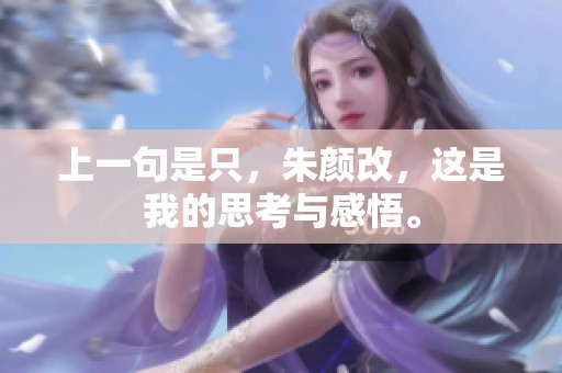 上一句是只，朱颜改，这是我的思考与感悟。