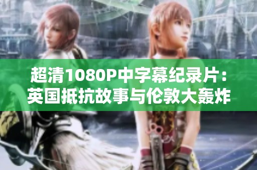 超清1080P中字幕纪录片：英国抵抗故事与伦敦大轰炸的历史回顾