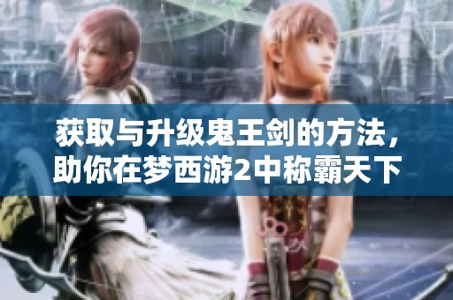 获取与升级鬼王剑的方法，助你在梦西游2中称霸天下