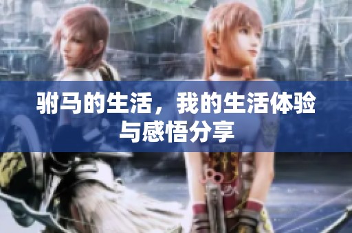 驸马的生活，我的生活体验与感悟分享