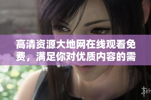 高清资源大地网在线观看免费，满足你对优质内容的需求