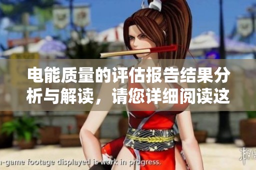 电能质量的评估报告结果分析与解读，请您详细阅读这份报告