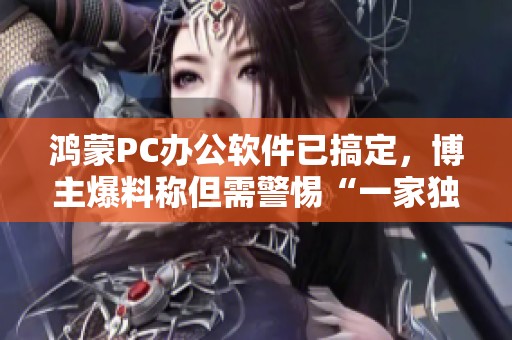 鸿蒙PC办公软件已搞定，博主爆料称但需警惕“一家独大”局面