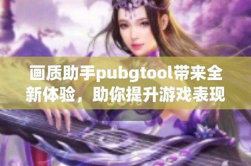 画质助手pubgtool带来全新体验，助你提升游戏表现和画面质量