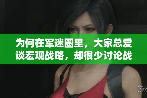 为何在军迷圈里，大家总爱谈宏观战略，却很少讨论战役战术呢