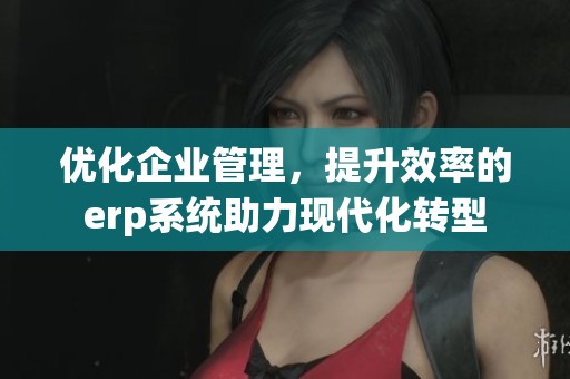 优化企业管理，提升效率的erp系统助力现代化转型