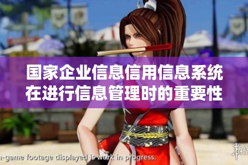 国家企业信息信用信息系统在进行信息管理时的重要性分析与探讨